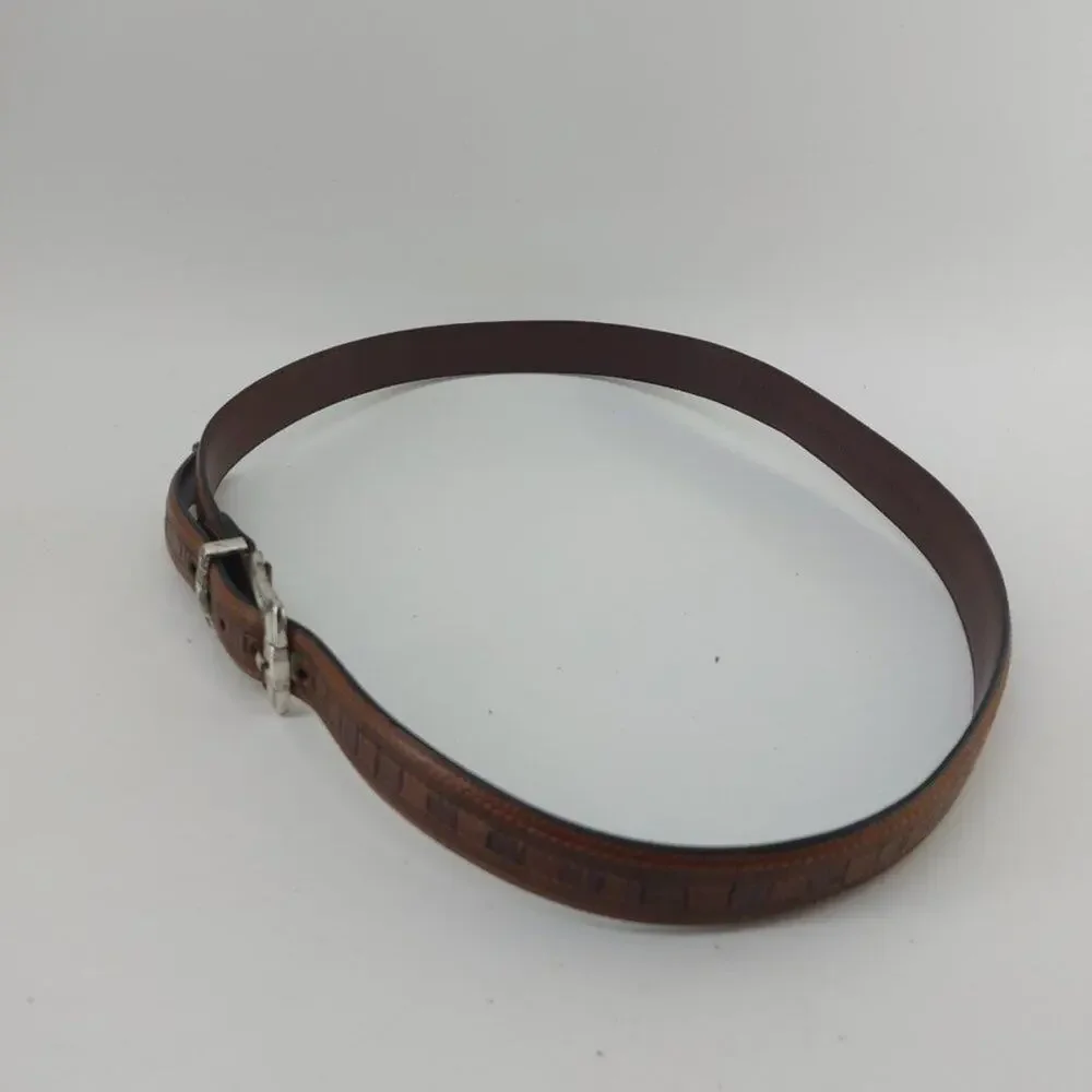 Brown Leather PGA Tour Men's Top Grain Belt silver Buckle 38